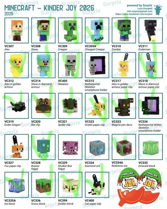 Фигурки Майнкрафт kinder Joy обмен