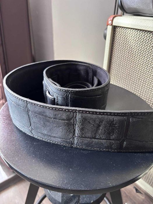 Колан за китара Bourbon Strap / Crocodile Black / Made in Spain