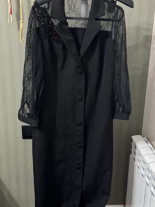 Платье черное турецкое ниже колена