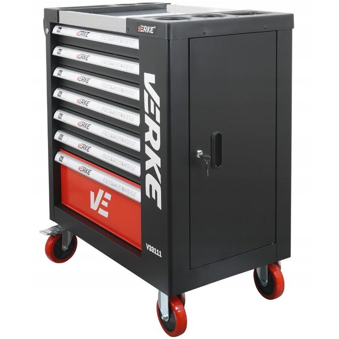 Dulap scule complet echipat, 7 sertare, 154 piese, Verke