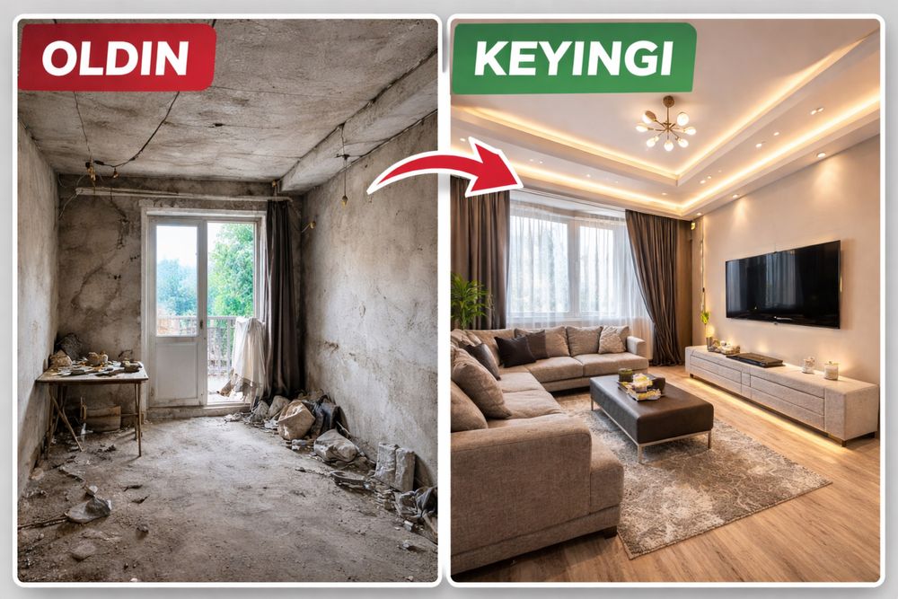 Kvartira Remonti m² bo‘yicha | Ремонт по площади пола