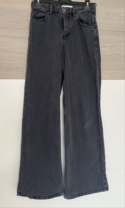 Blugi negri wide leg