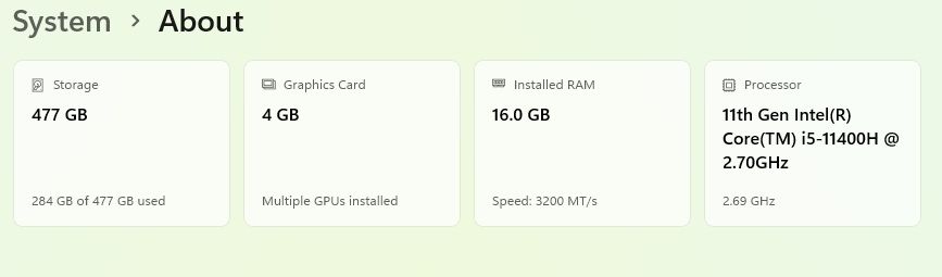 Asus TUF F15 RTX 2050 | i5 11400H | 16GB RAM | 500GB | 144 hz