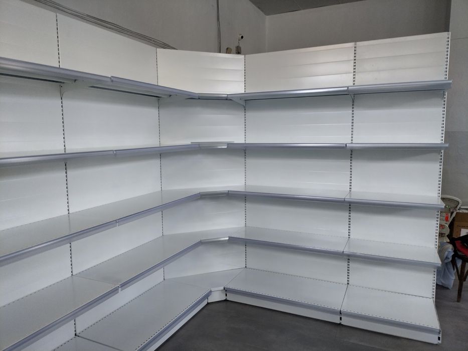 Крайстенни стелажи с ъгъл (ъглов стелаж), метални стелажи, оборудване