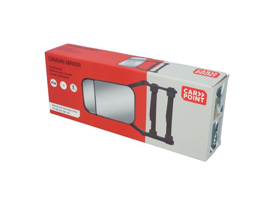 Oglinda exterioara auto auxiliara dubla atasabila 230 x 145 mm, Carpoint pentru rulota sau remorca
