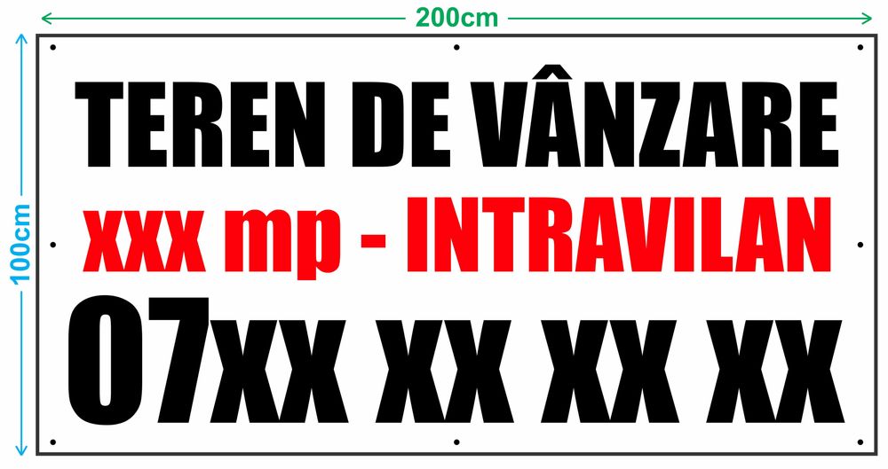 Bannere PVC pentru Vânzare/Inchiriere Teren, Case, Apartamente