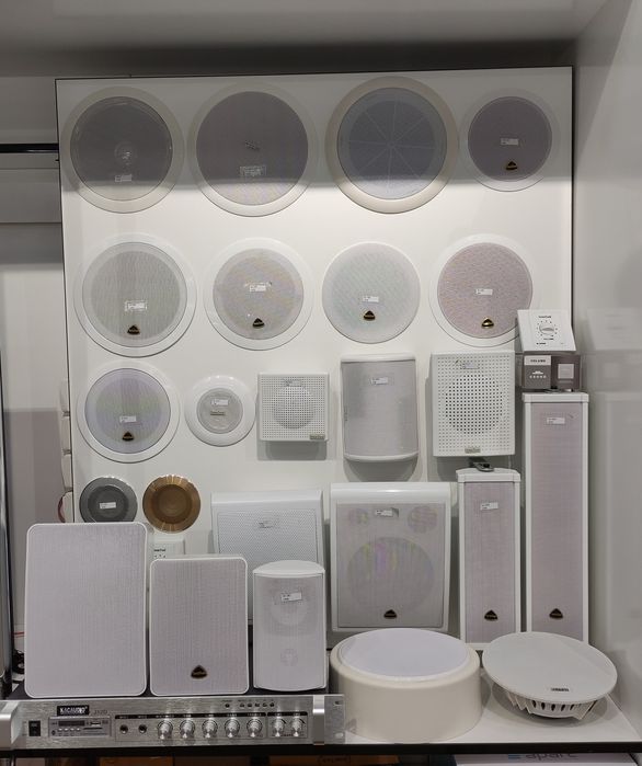 Настенная Потолочная акустика в широком ассортименте.