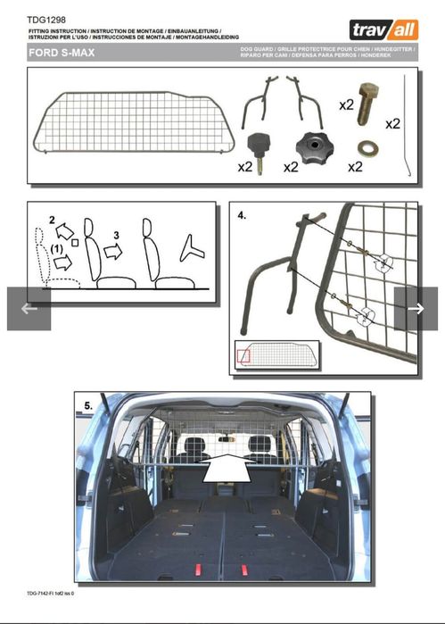 Separator portbagaj pentru Ford S-Max 2006-2015