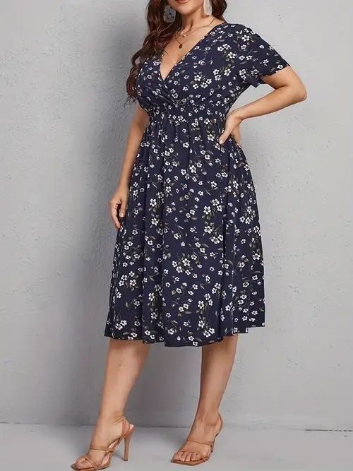 Rochie SHEIN Curve 1XL bleumarin 100% Polyester