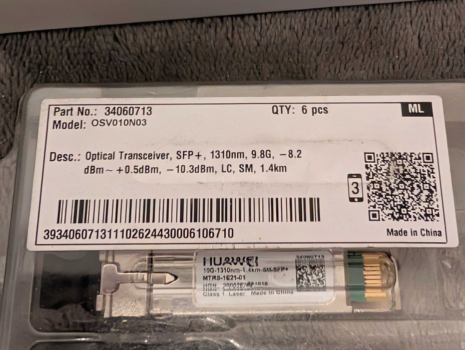 Transceiver Huawei SFP+ 10gbps Single Mode