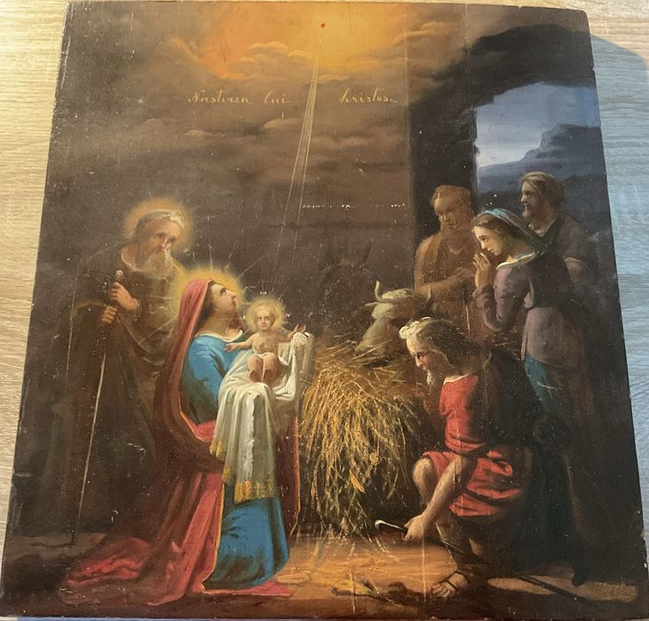 Nasterea Domnului pictura pe lemn
