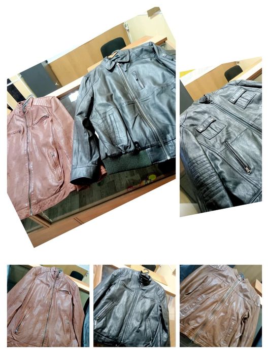 Большие кожанные куртки