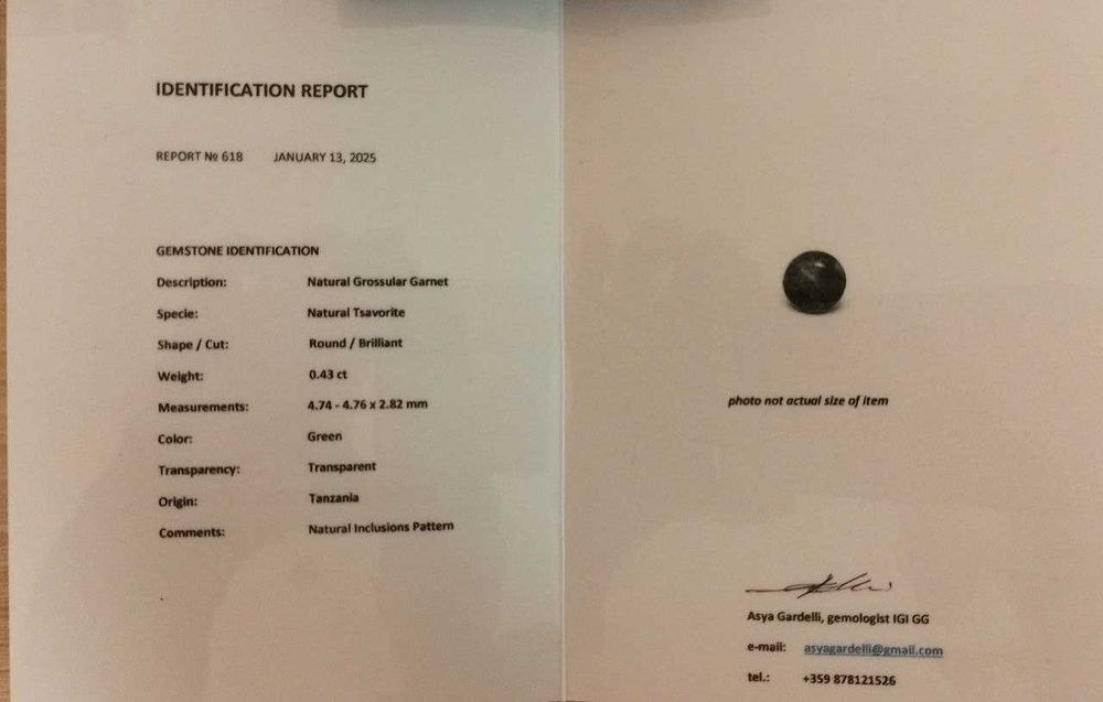 Ръчно изработен златен православен кръст със сертифициран цаворит!