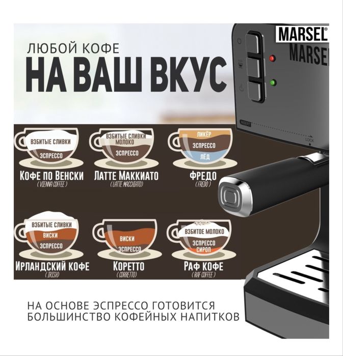 Кофемашина MARSEL CM 01 PRO черный