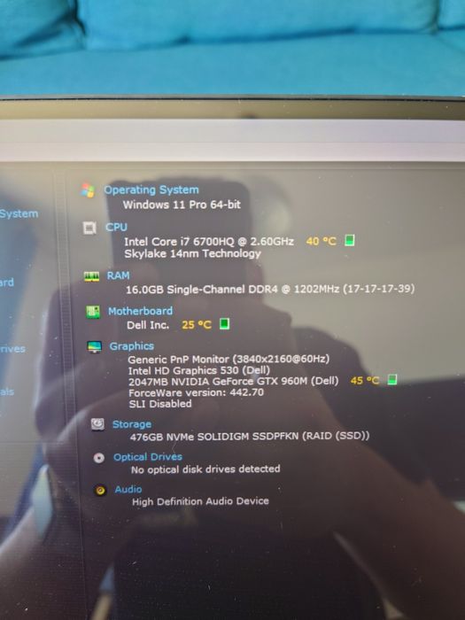 Dell XPS 9550  • Display 4K Touch screen• Procesor i7• 16gb ram• SSD 512• Nvidia GTX