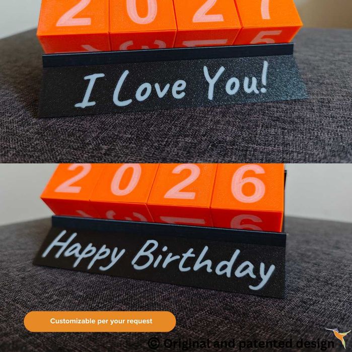 Персонализиран вечен календар с фоторамка, Светещ в тъмното, Послание