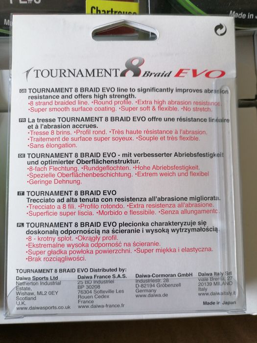 Fir textil Daiwa Tournament 8 Braid Evo