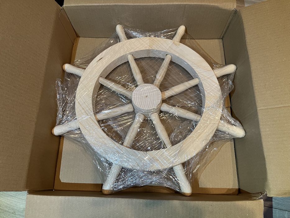 Timona / roata din lemn cu manere, decorativa, 50cm