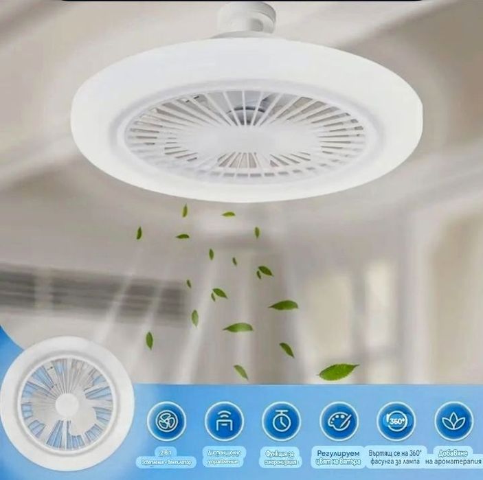 Лед лампа с вентилатор и дистанционно управление