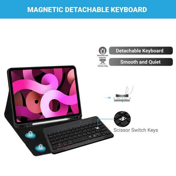 Универсална мини Bluetooth клавиатура с 7 цвята подсветка  TECPHILE