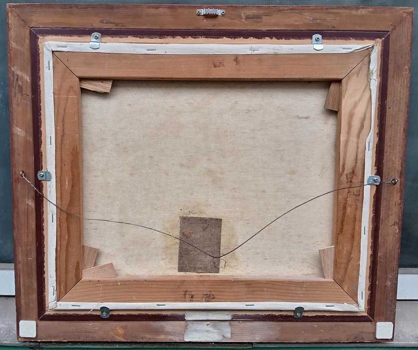 Tablou vechi - lac de munte - semnat Ghiata D