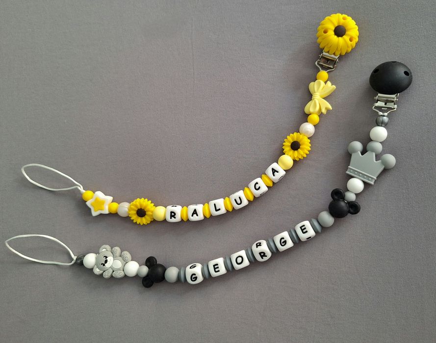 Lănțișoare suzetă personalizate din mărgele silicon