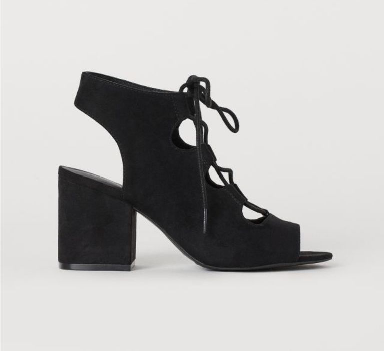 Дамски сандали с връзки на широк ток. 38 номер H&M Divided