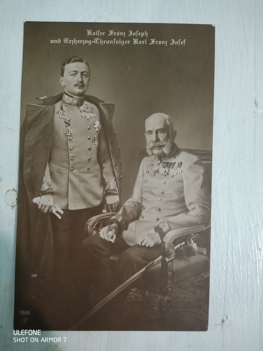 C.P. foarte veche cu Împăratul Franz Joseph și Karl Franz Joseph rara