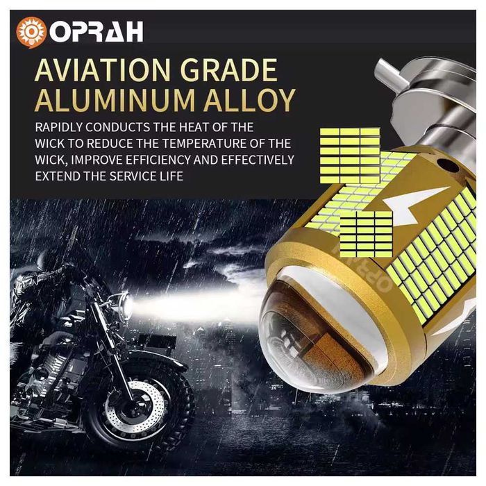 100W LED Крушка за Мотоциклет H4 – Бяла Светлина 12V–80V IP68