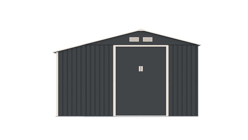 Casuta de gradina metalica Luke B Gri/Bej 342x191x202 cm baza metalica