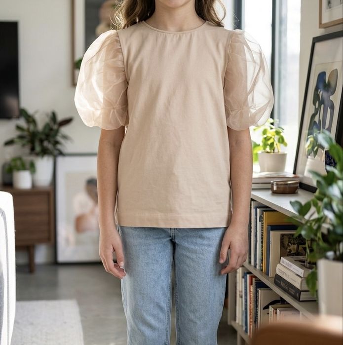 Tricou Zara roz pudrat, bumbac, 11-12 ani, nou, fără etichetă
