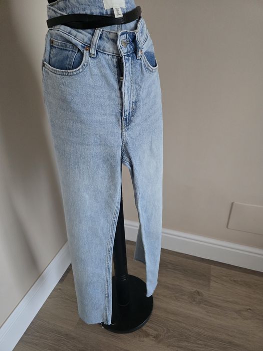 Denim  h&m marime 36 blugi femei drepti cu talie inalta