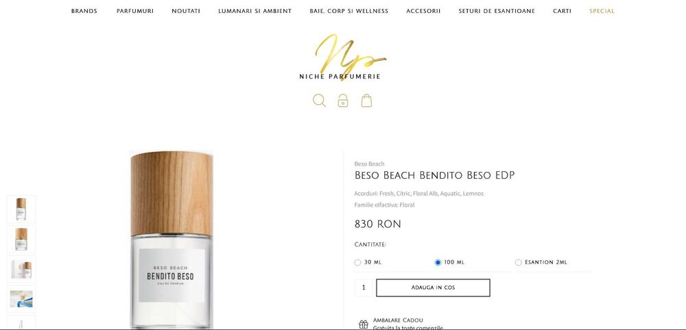 Vând Beso Beach Bendito Beso Eau de Parfum 100 ml Unisex Aroma fresh acvatică note citrice florale albe aquaticlemnos Preț în magazin 800 lei - EDP