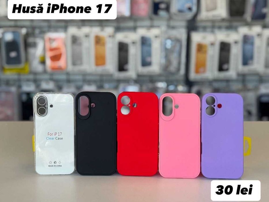 Husa silicon, folie, cablu, incarcator iPhone 17