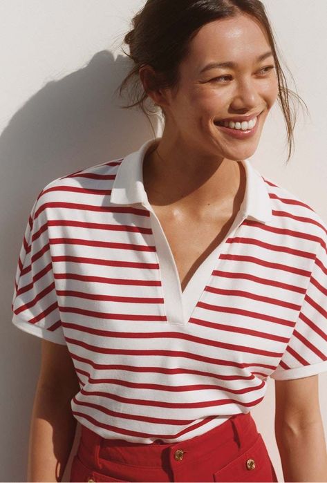 Tommy Hilfiger Оригинал Женское поло свободного кроя в полоску