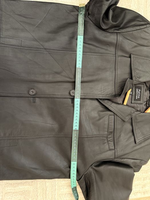 Ново мъжко черно сако Patino, естествена кожа, 52 номер