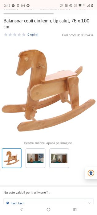 Balansoar copii/ calut de lemn-morel Dedeman