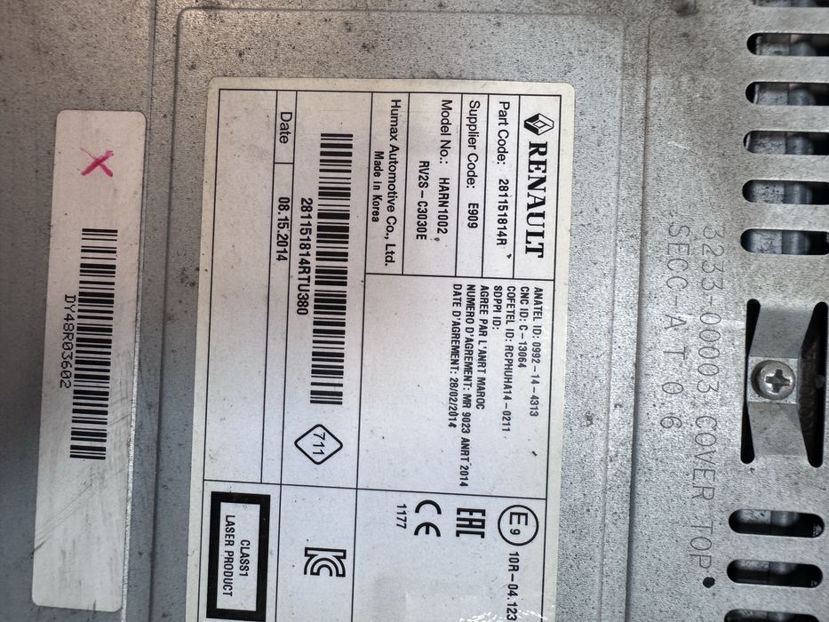 Radio CD MP3 Bluetooth Renault Fluence facelift