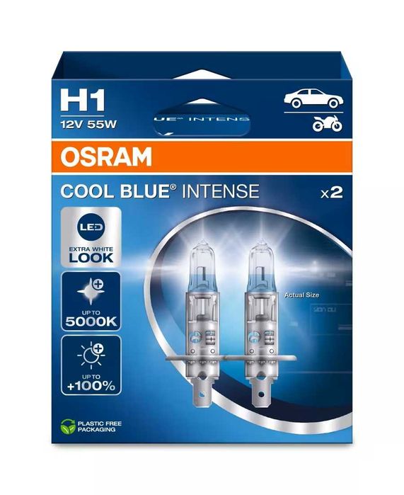Автомобилни крушки Osram COOL BLUE INTENSE +100% H1/H4/H7/H8/H11/HB3/HB4/HIR2/ксенонови(XENON/HID)