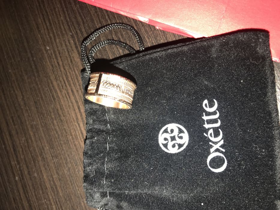 Сребърен пръстен с розова позлата Oxette 54 размер НОВ
