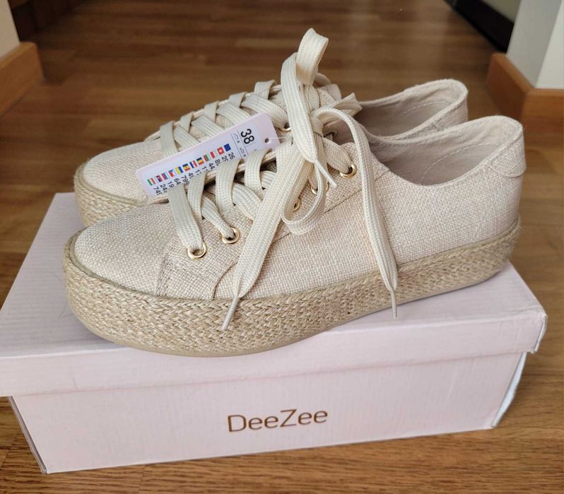 Tenisi damă casual bej, marimea 38