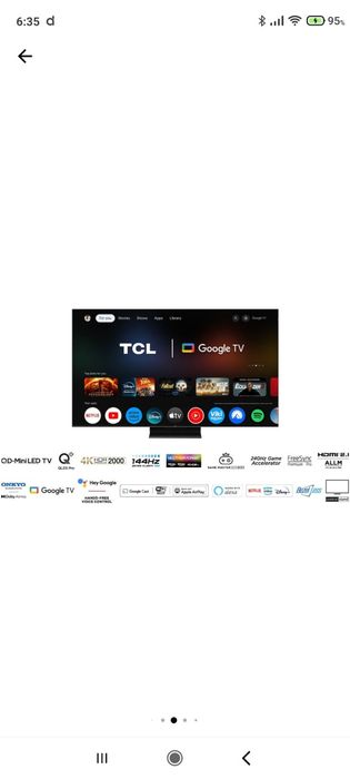 Televizor TCL MiniLed 55C765, 139 cm, Smart Google TV, 4K Ultra HD, 10