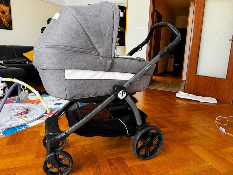 Система за пътуване Peg Perego Book Elite City Gray 3in1 - кош за новородено, детска количка и столче за кола.