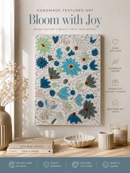 Tablou texturat realizat manual, dimensiune 70*50 cm