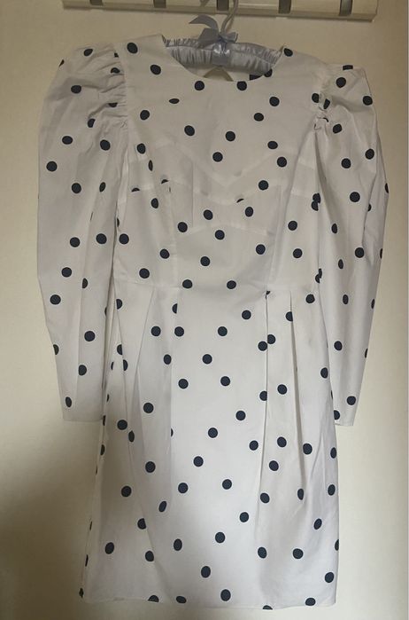Rochie Top Shop alba cu buline negre