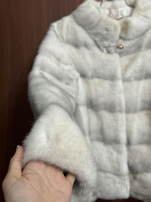 Норковая шуба белая