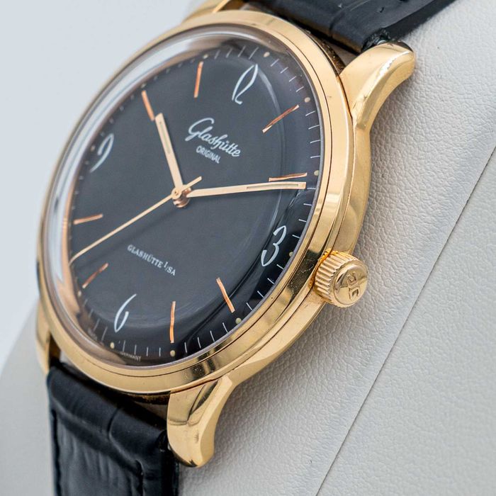 Ceas Glashutte Original Sixties, full set, servisat, 39mm, aur roz