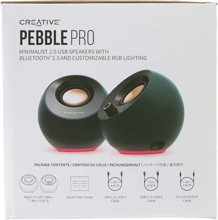 Тонколони Creative PEBBLE PRO, Bluetooth 5.3,USB-C,BassFlex