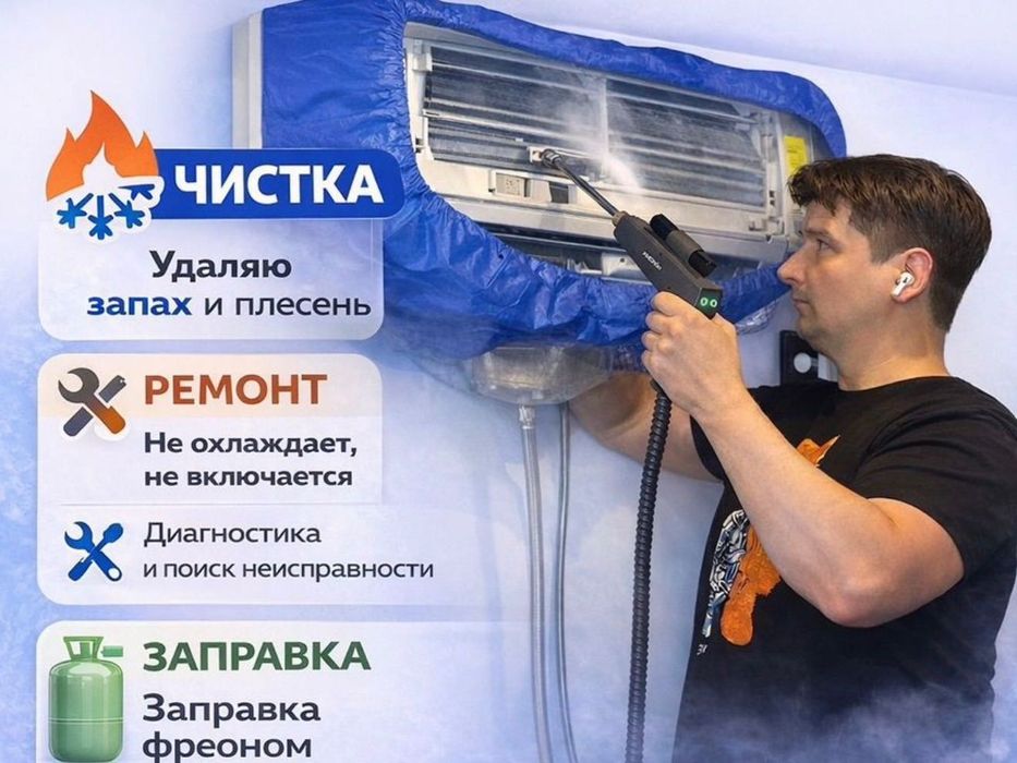 Ремонт кондиционеров. Заправка фреона. Чистка