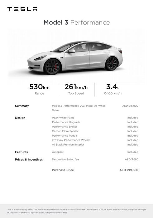 Tesla Model 3 Perfomance